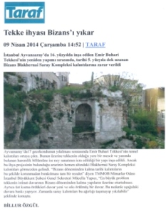 Τουρκικό δημοσίευμα μουσουλμανικος τεκες
