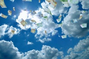 stock-footage-money-flying-with-blue-sky-on-the-background-euro-currency