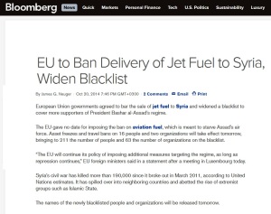 bloomberg ban jet fuel syria