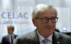 EC President Juncker arrives at the EU-CELAC Latin America summit in Brussels, Belgium