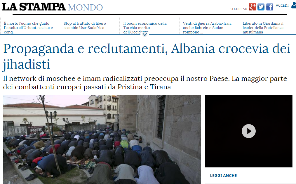 Propaganda e reclutamenti, Albania crocevia dei jihadisti