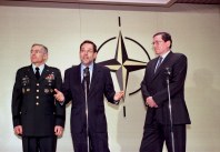 Gen. Wesley Clark (SACEUR); NATO Secretary General, Dr. Javier Solana; Richard Holbrooke