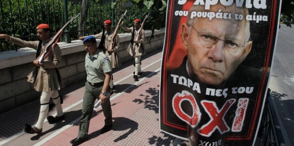Vote NO campaign posters on Greeks bailout referendum