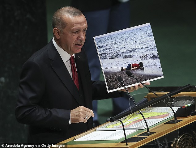 Murderer Erdogan engages Europe in million dollar talks while refugee kids are drowning in the Aegean