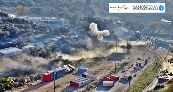 Πετροπόλεμος και χημικά το πρωί στο ΚΥΤ Σάμου -Έκλεισαν τα σχολεία της περιοχής